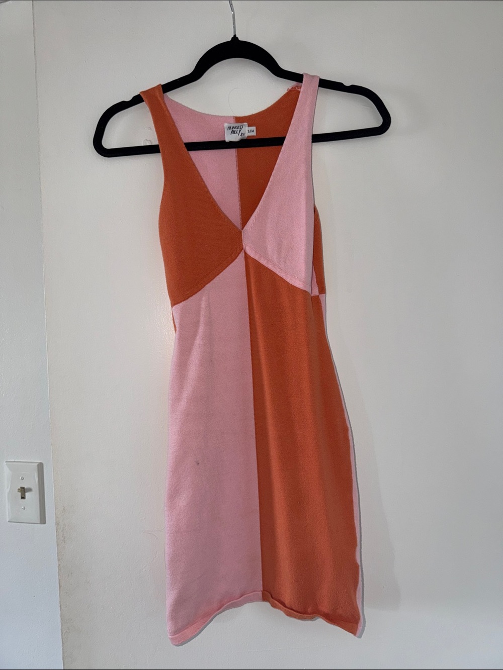 Princess Polly Pink & Rust Colorblock Mini Dress